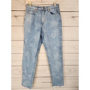 Universal Thread Women's Blue Floral Cotton High Rise Boyfriend Jeans 00/24R